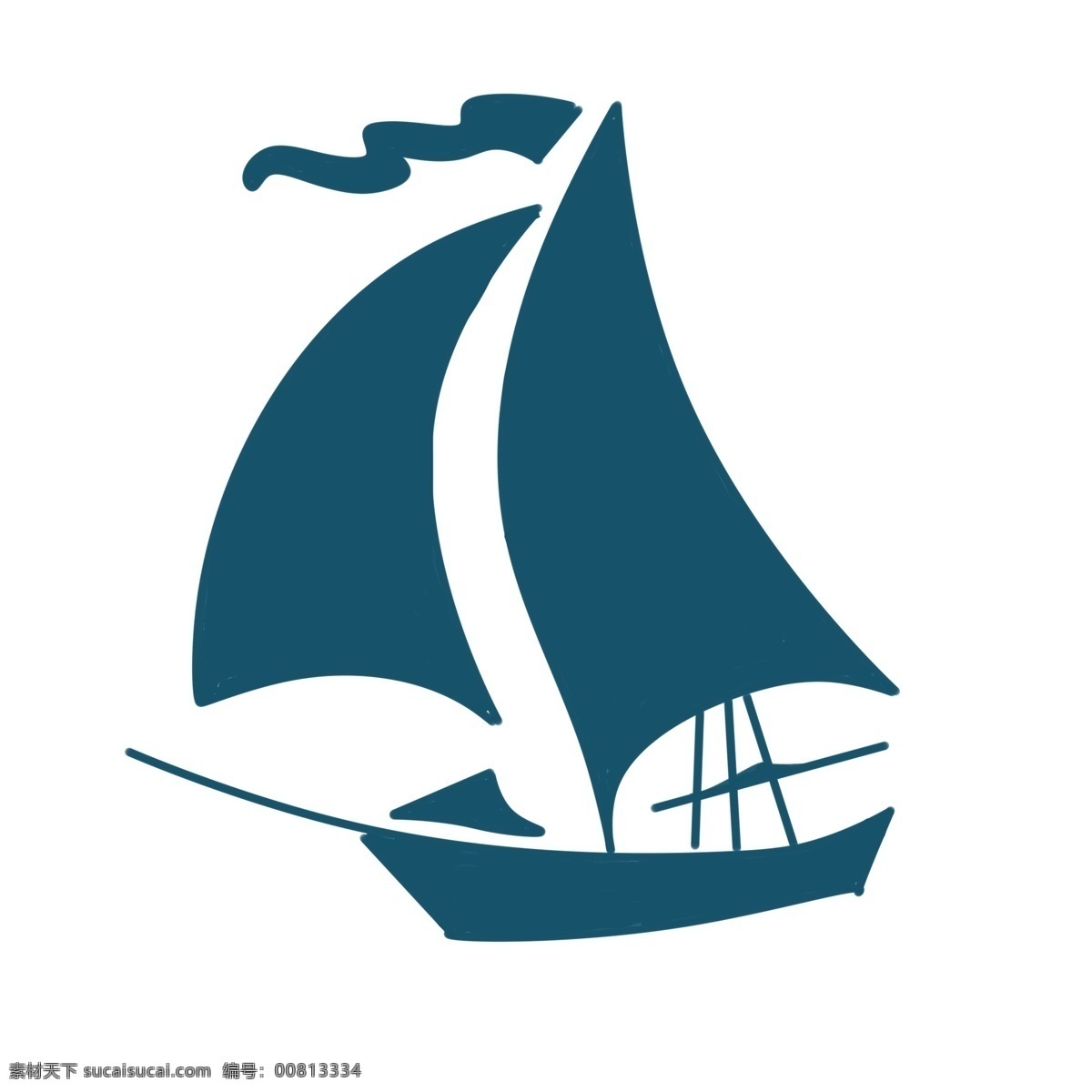 深蓝色小帆船 帆船 深蓝色 海上 夏日 清凉 冒险