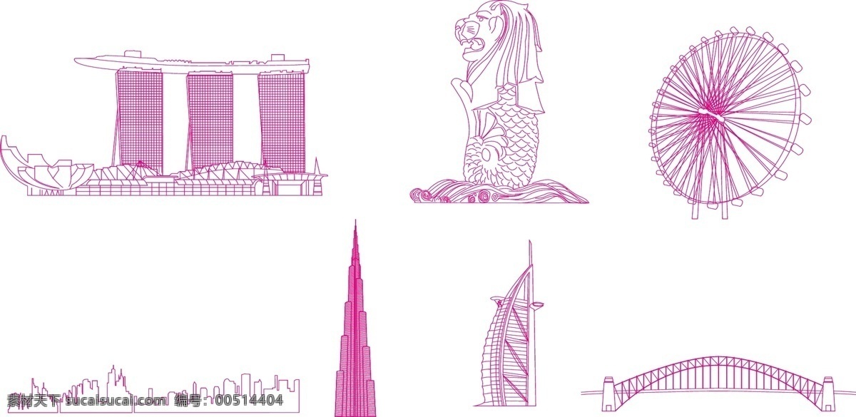 世界 著名 建筑 线描 城市建筑 世界建筑 标志建筑 线描建筑 手绘建筑 全球名胜 手绘 经典 适量建筑 建筑剪影 大楼 古迹 世界著名建筑 白描 描 经典建筑 十大建筑 金融 大厦 商业 勾线 新加坡 滨海 湾 金沙 酒店 鱼尾狮 飞行者摩天轮 迪拜塔 帆船酒店 阿拉伯塔酒店 悉尼大桥 建筑家居 矢量