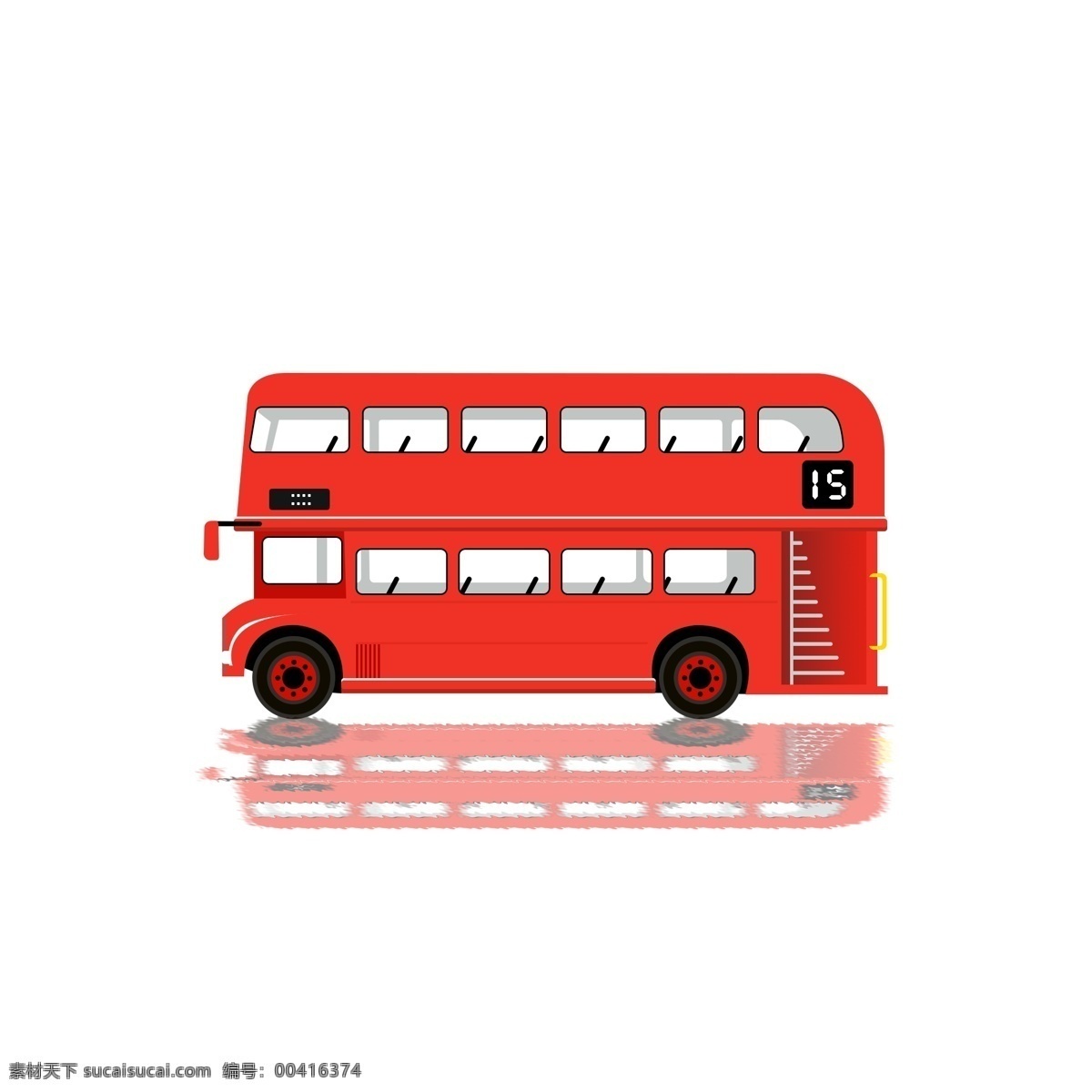 红色 双层 巴士 公交车 交通工具 商用 双层巴士