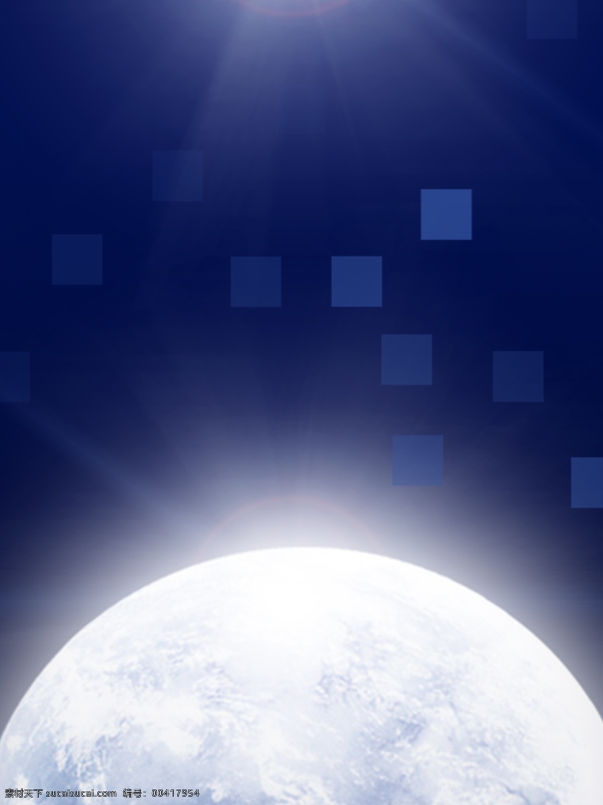 白色 月球 蓝色 科技 背景 蓝色背景 太空背景 光效