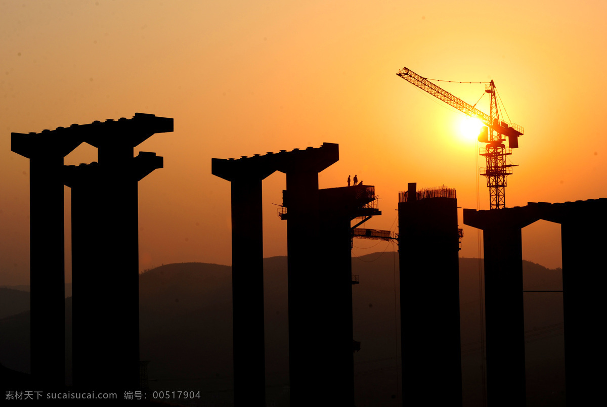 建筑 建桥 夕阳 建筑摄影 建筑园林