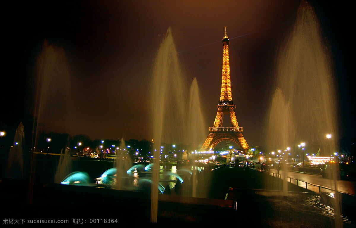 巴黎 埃菲尔铁塔 世界著名建筑 喷泉 广场 梦幻 美景 风光 旅游胜地 建筑 城市 壮观 夜景 景观 灯光 建筑摄影 建筑园林