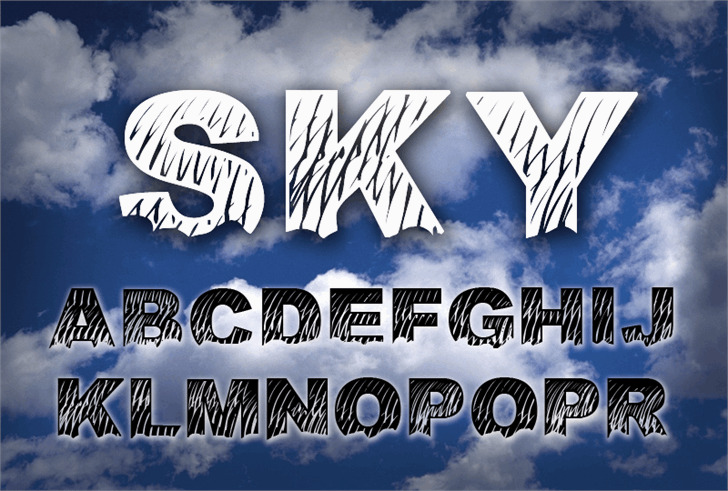 天空的字体 adobe postscript ttf 天空 字体 cloutierfontes 史提夫克劳蒂 天空规则 skyregular truetype opentype 后记 eot 光学传递函数 psd源文件 艺术字