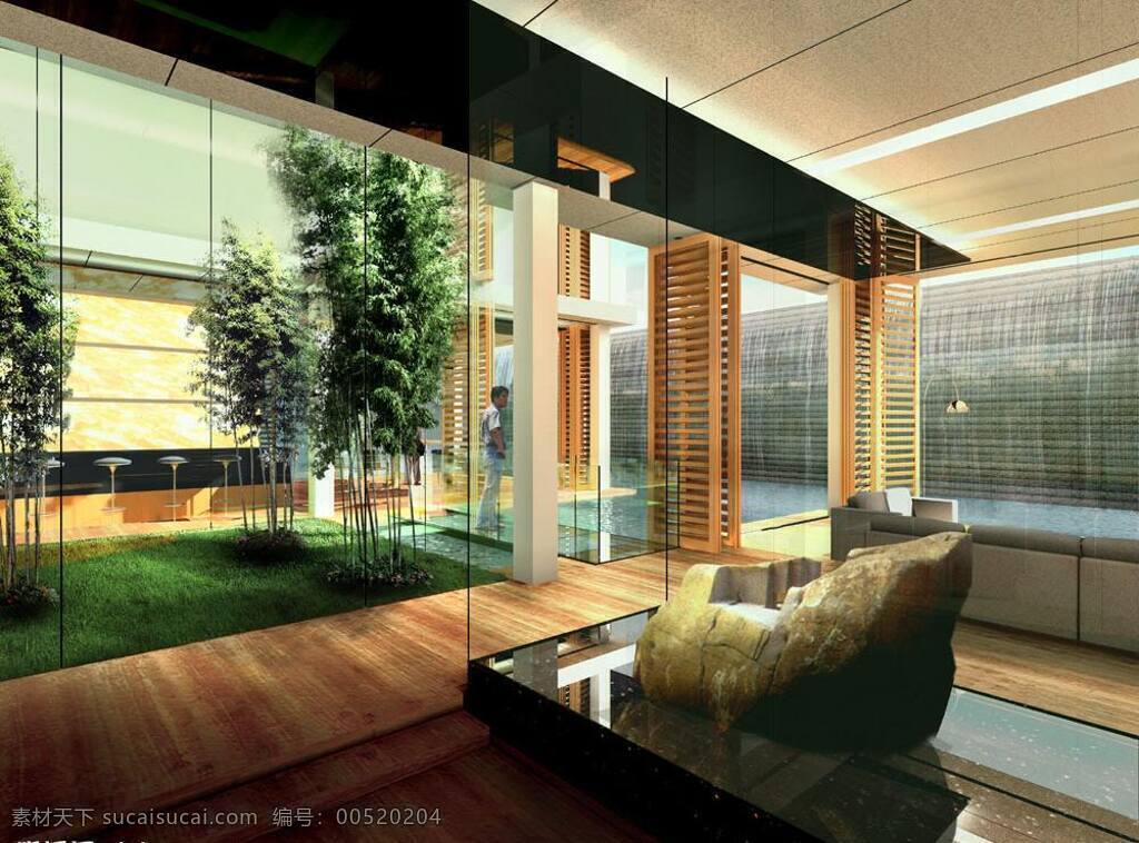 室内 3d 模型 材质 3d设计模型 max 客厅 绿色 室内景观 室内模型 源文件库 客厅大典 3d模型素材 其他3d模型