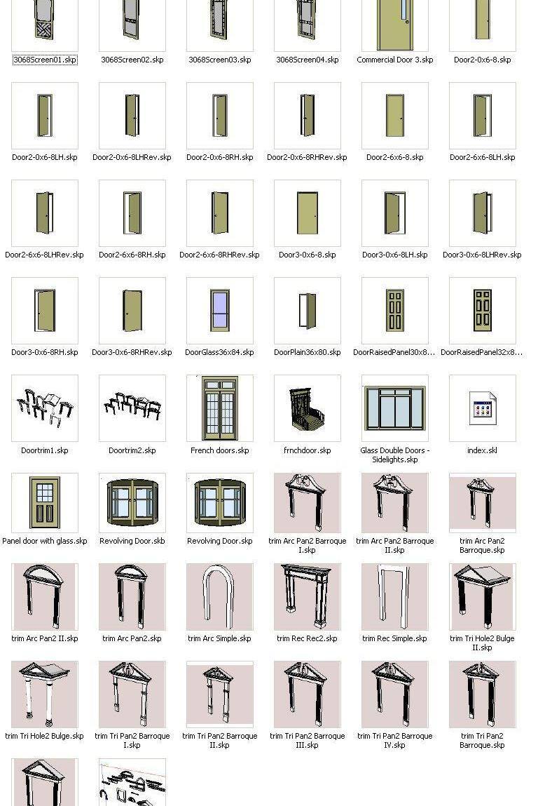 sketchup 组件 门 doors 集合 建筑室内 su 草图 大师 模型 园林 建筑装饰 设计素材 3d模型素材 室内场景模型