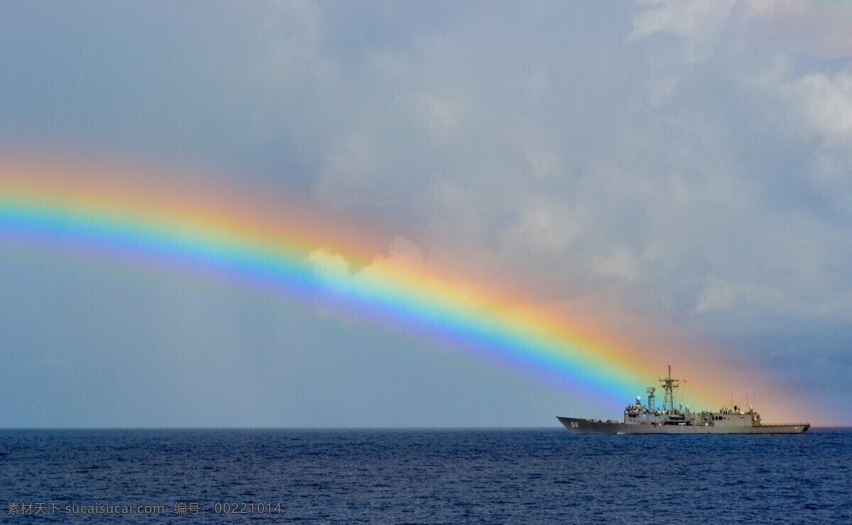 天空彩虹船舶 彩虹 海 船舶 多彩 天空 军事 海军 美国