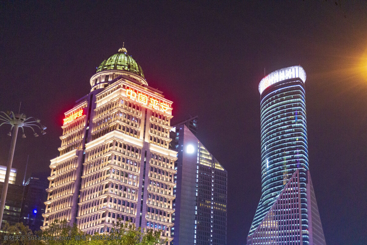 上海 城市 建筑 夜景 风光 灯光 千库原创 照片