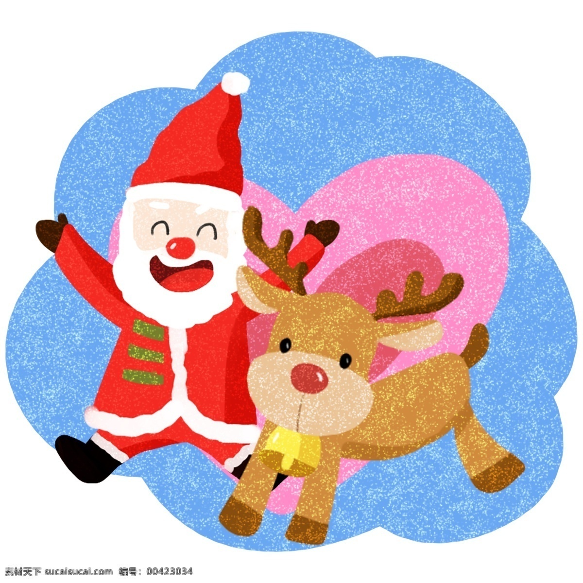 圣诞节 可爱 圣诞老人 卡通 插画 麋鹿 合集 圣诞 过节 节日 冬季 淘宝 天猫 海报 活动 促销 大促 送礼物的老人