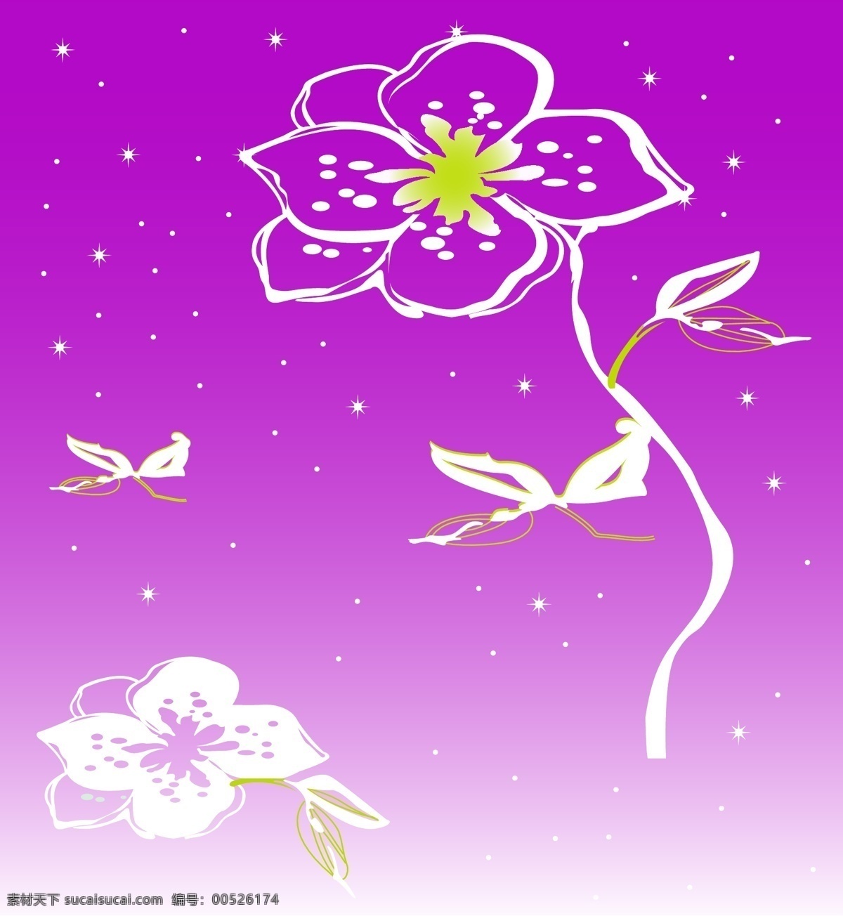 漂亮 花朵 移门 梦幻 时尚 星光点点 移门图案 紫色 紫色花朵 漂亮花朵移门 矢量 装饰素材