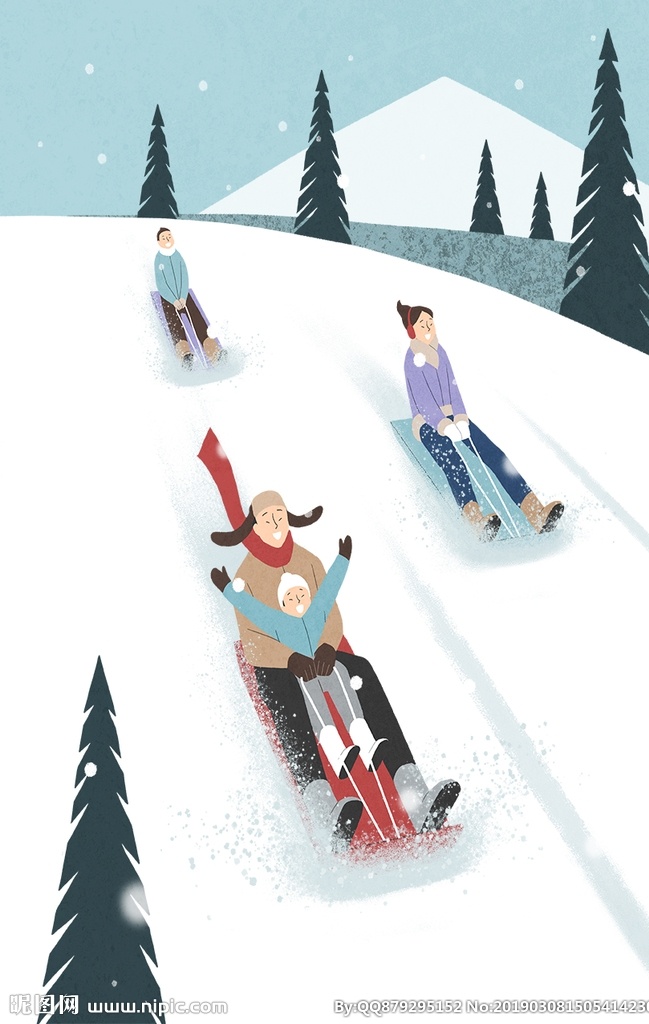 滑雪 滑冰 冰 冰雪 运动 健身 创意 手绘 插画 唯美 卡通 安静 墙纸 墙画 装饰画 装饰框 框 装饰 动画 动漫 可爱