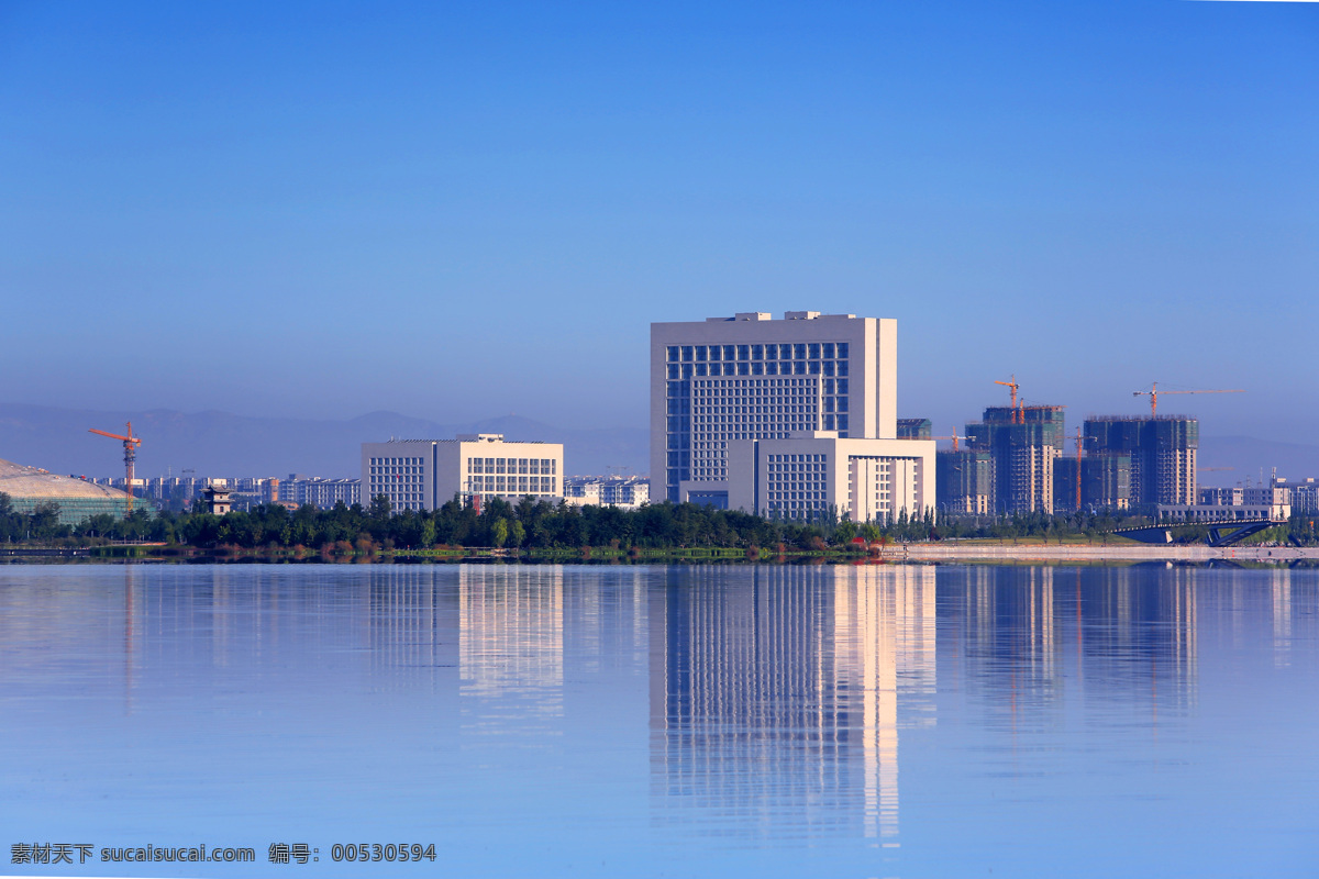 文 瀛 湖畔 太阳宫 文瀛湖 大同市 湖水 平静 水面 湖景 建筑摄影 建筑园林