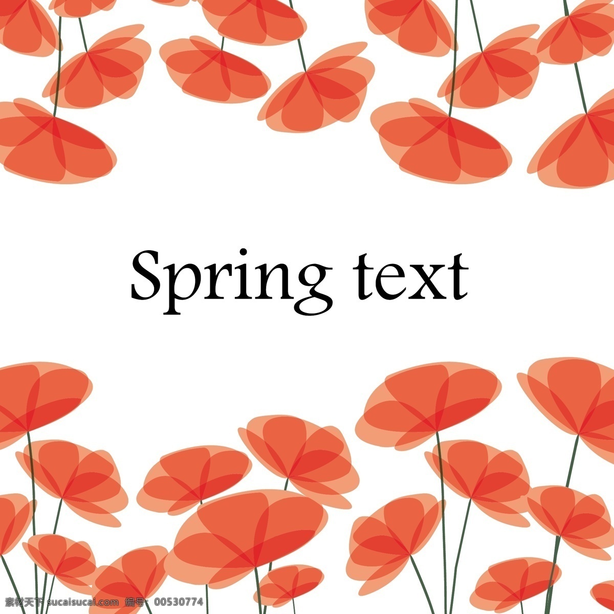 花朵 英文 字母 矢量图 橘红色 花纹花边