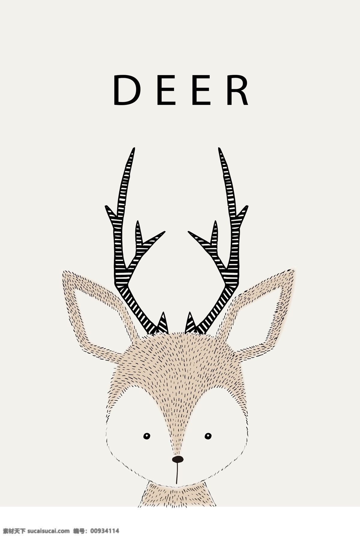 可爱动物 小鹿 时尚图案 动物背景 deer 可爱小动物 白色