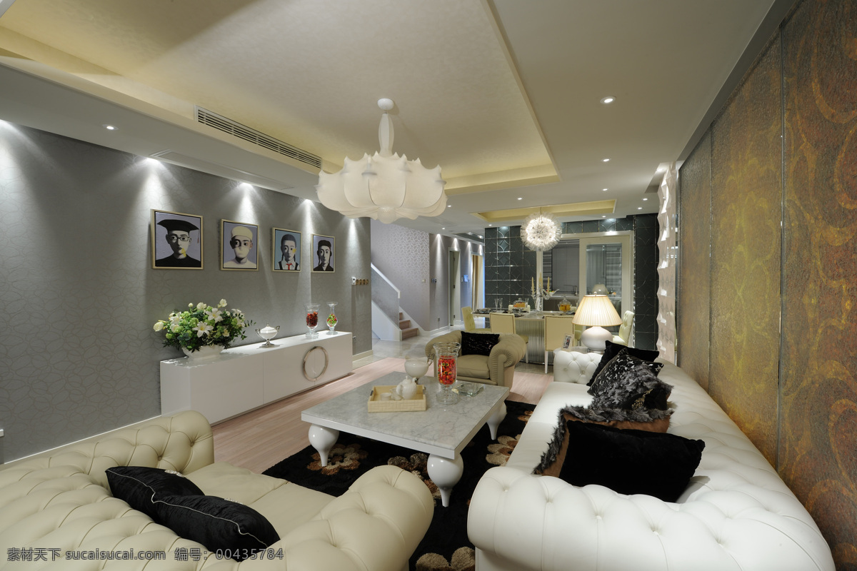 抱枕 壁纸 餐厅 雕花玻璃 家具 建筑园林 精装 客厅 样板房 实景 欧式 现代 木地板 石膏线 软转 灯槽 射灯 柔美 拍摄 室内摄影 家居装饰素材 灯饰素材