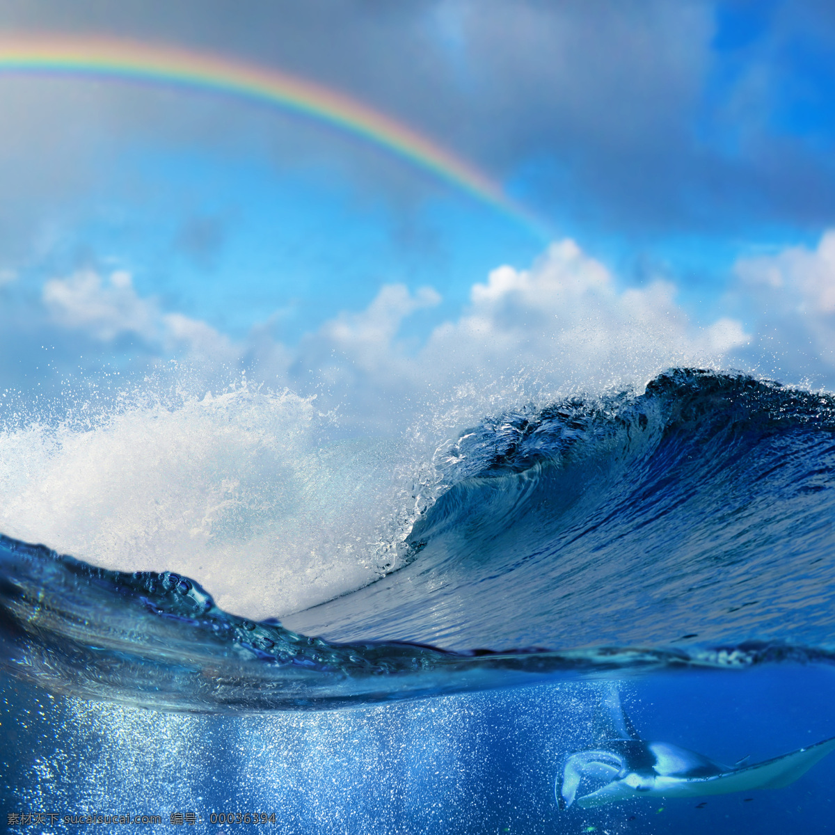 彩虹 海浪 风景 蓝天 白云 天空 大海风景 海洋风景 巨浪 海面风景 海水 波浪 波涛 海洋海边 大海图片 风景图片