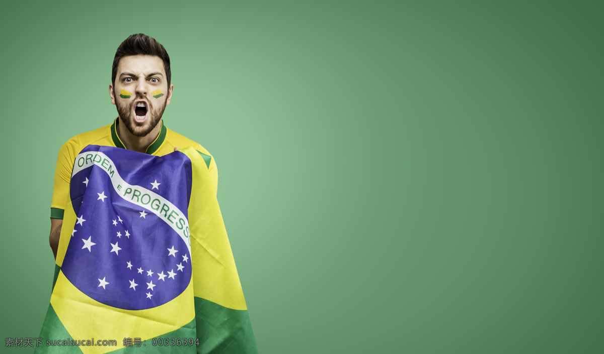 愤怒 球迷 绿色 世界杯 标志 男人 巴西 体育运动 生活百科