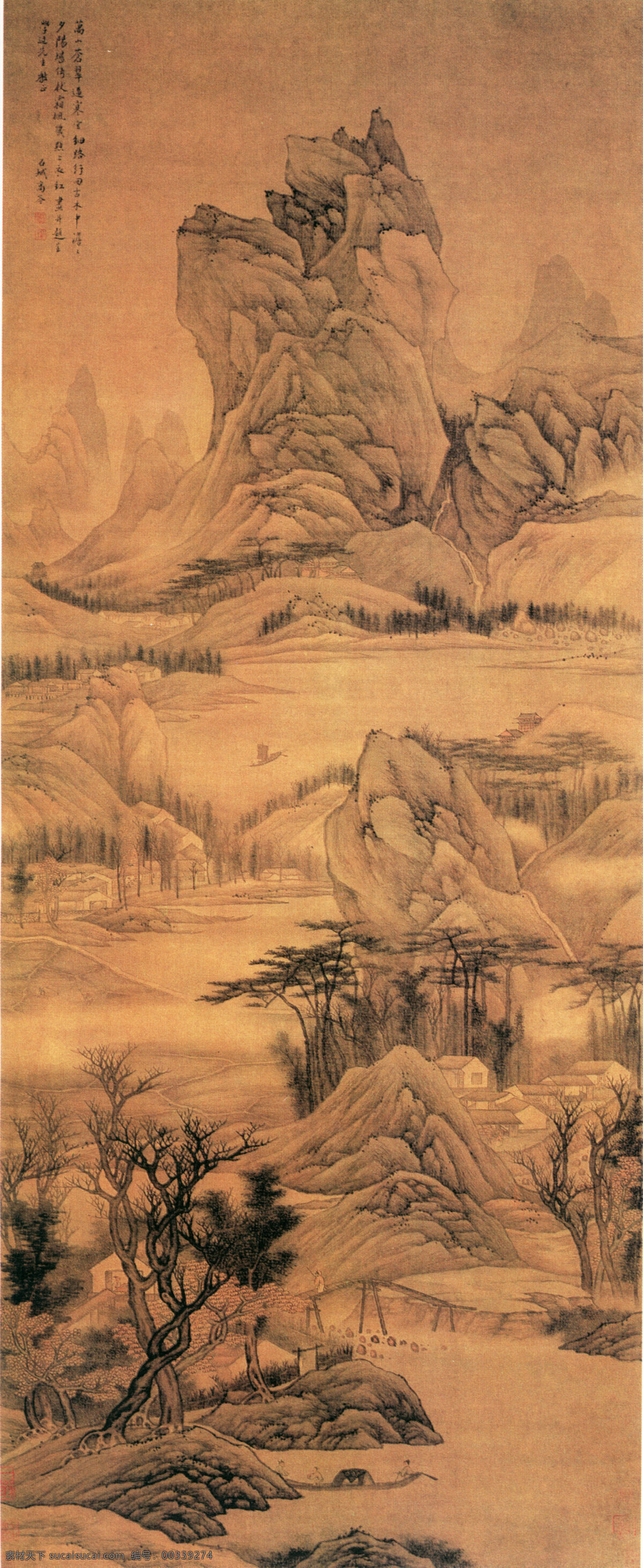 万山苍翠图 国画山水 文化艺术 绘画书法 设计图库 300