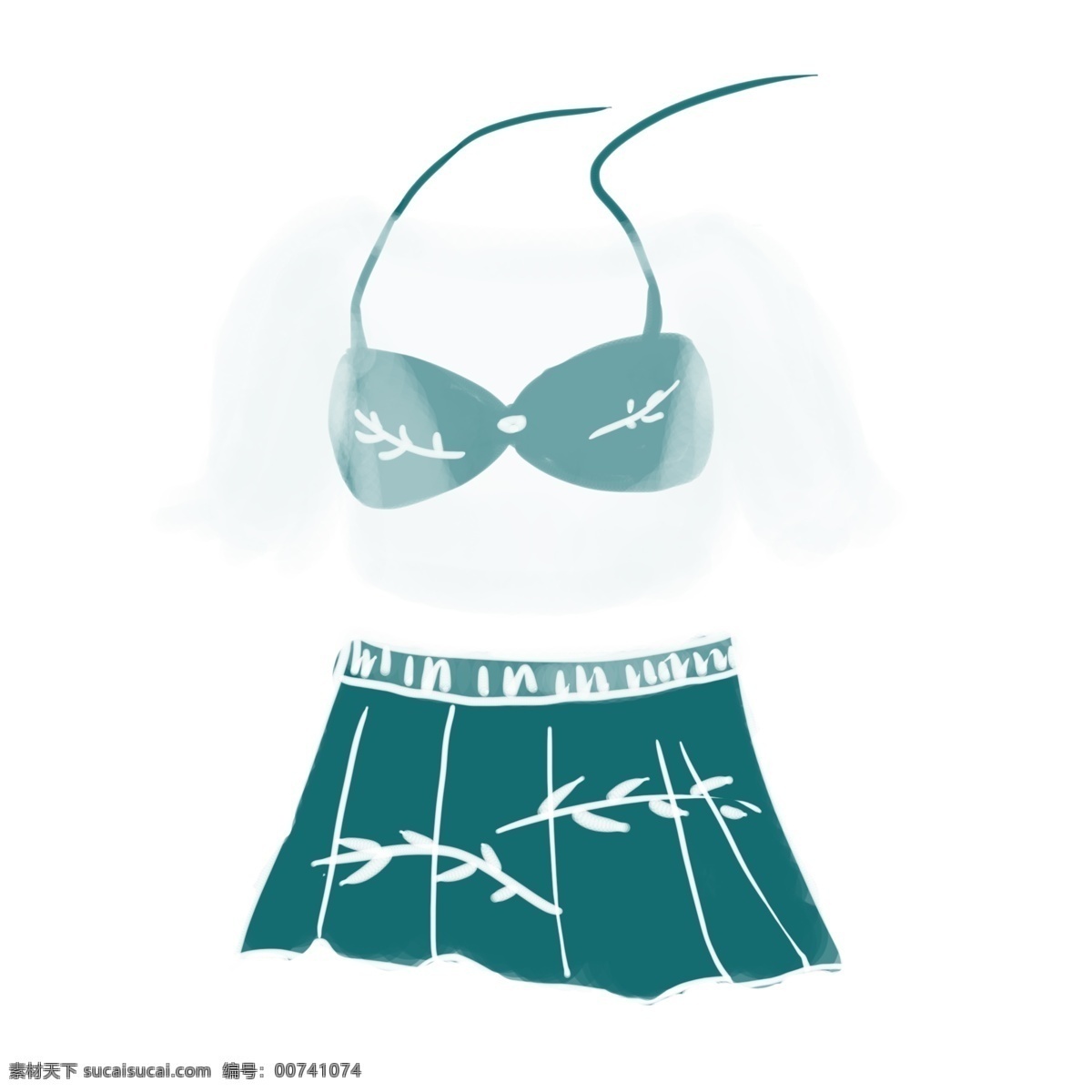 深绿色 性感 纱 网 泳衣 纱网 海边 夏日