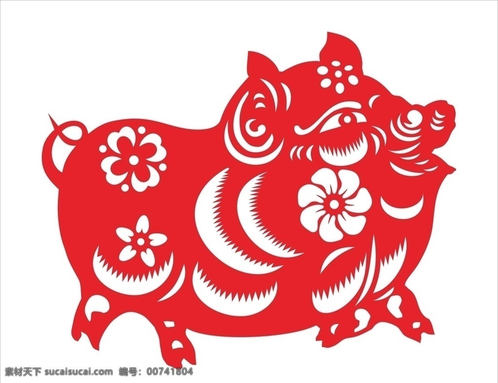 2019 猪 猪年 剪纸 纸 pig 矢量猪 猪元素 猪素材 矢量图案 新年 己亥年 己亥猪年 生肖猪 矢量 移门图案