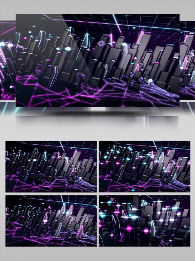紫色 科技 绚丽 建筑 视频 高清视频素材 视频素材 动态视频素材 神秘
