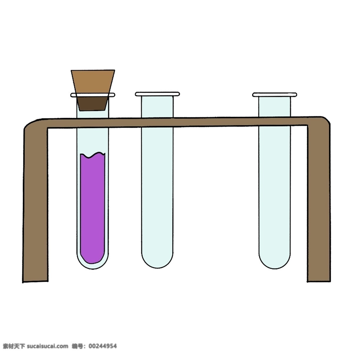 化学实验 软管 器具 紫色药品 反应 化学反应 药物反应 插图 试管 玻璃试管 化学实验插画