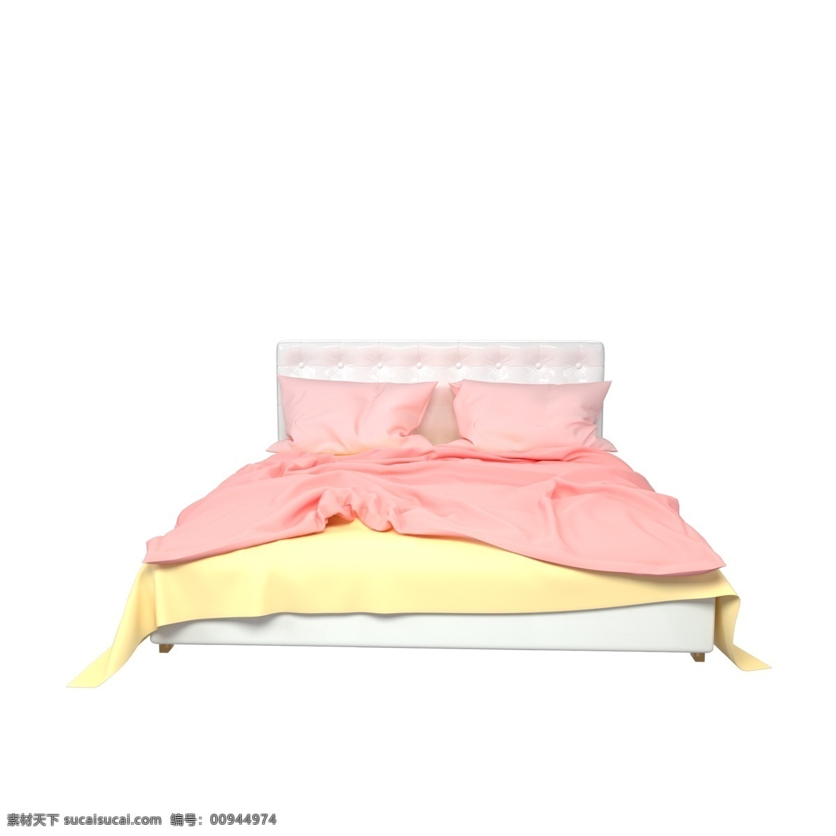 3d 粉色 家居 双人床 c4d 写实 布料 欧式床 单人床 家具 家装 卧室家居 床单 床垫