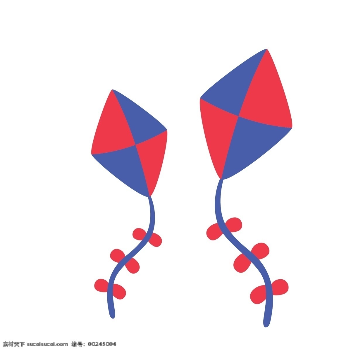 两 只 风筝 卡通 矢量 元素 两只