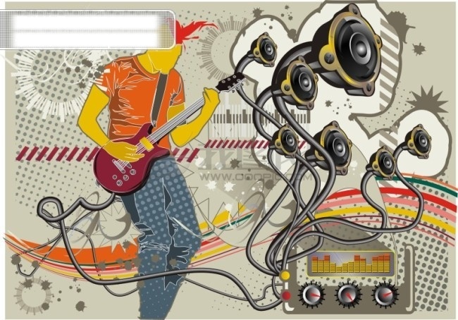 时尚潮流 音乐 男 矢量图 矢量人物