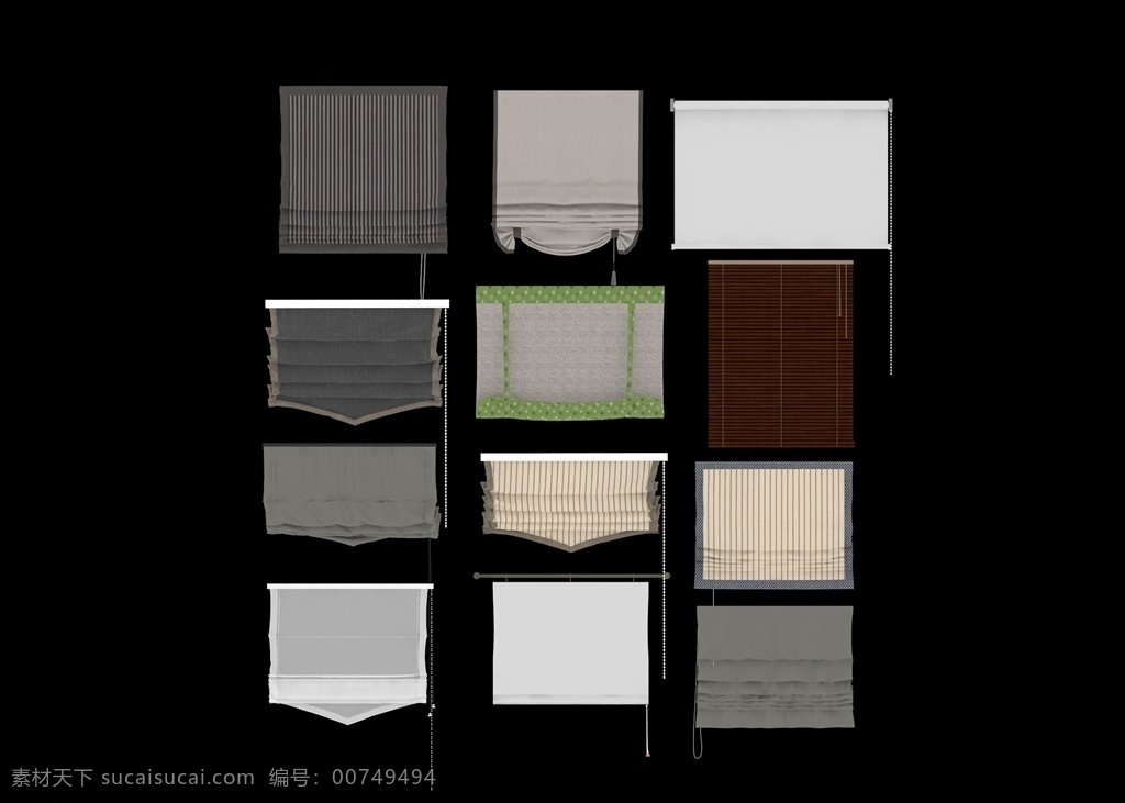 窗帘 卷轴 窗户帘子图片 窗户帘子 3dmax 模型 3d作品 3d设计 室内模型 max