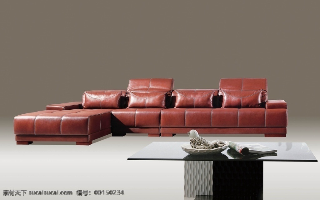 客厅 现代 进口头层 中厚牛皮 时尚真皮沙发 布沙发 环境设计 家居设计