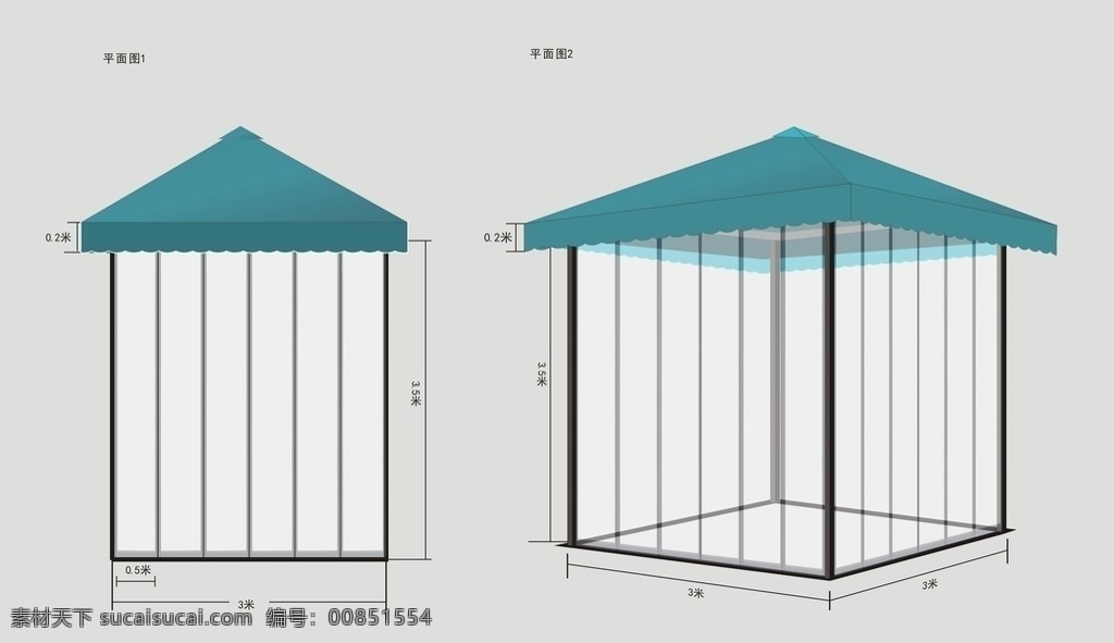 广告亭立体图 广告亭 室外亭子 亭子立体图 广告亭平面图 亭子平面图 广告 户外