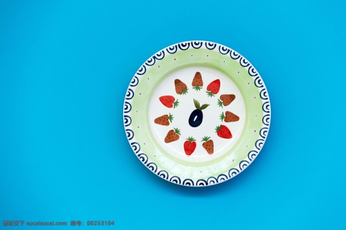 盘子 彩绘 陶彩 静物 花朵 陶彩盘子 文化艺术 美术绘画