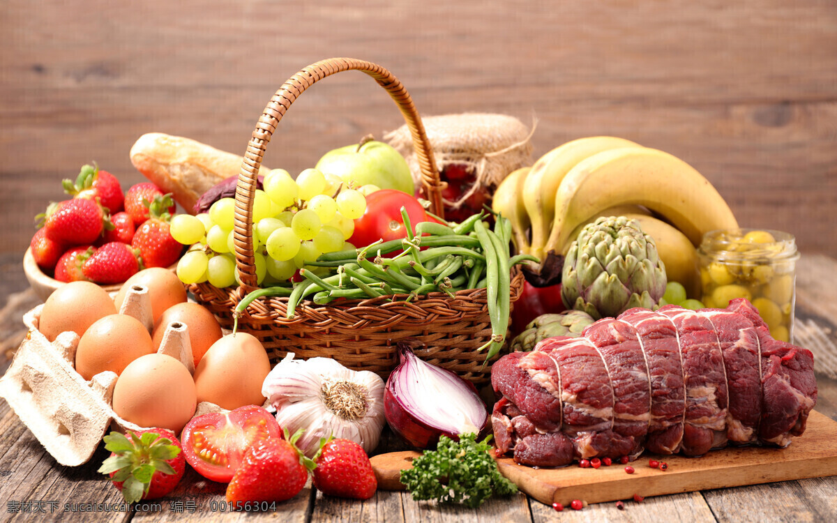 蔬果肉类 蔬菜 水果 肉类 鸡蛋 洋葱 均衡饮食 均衡膳食 食物 餐饮美食 食物原料