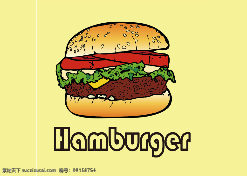 汉堡 海报 矢量图 插画 源文件 汉堡海报 汉堡矢量图 插画矢量图 食物 黄色