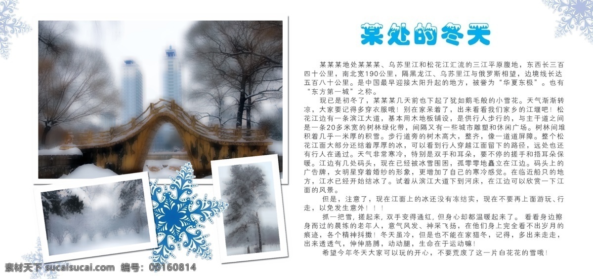 城市 冬天 冬季 广告设计模板 下雪 雪花 雪景 源文件 某城市的冬天 冬季故事 城市冬天 其他海报设计