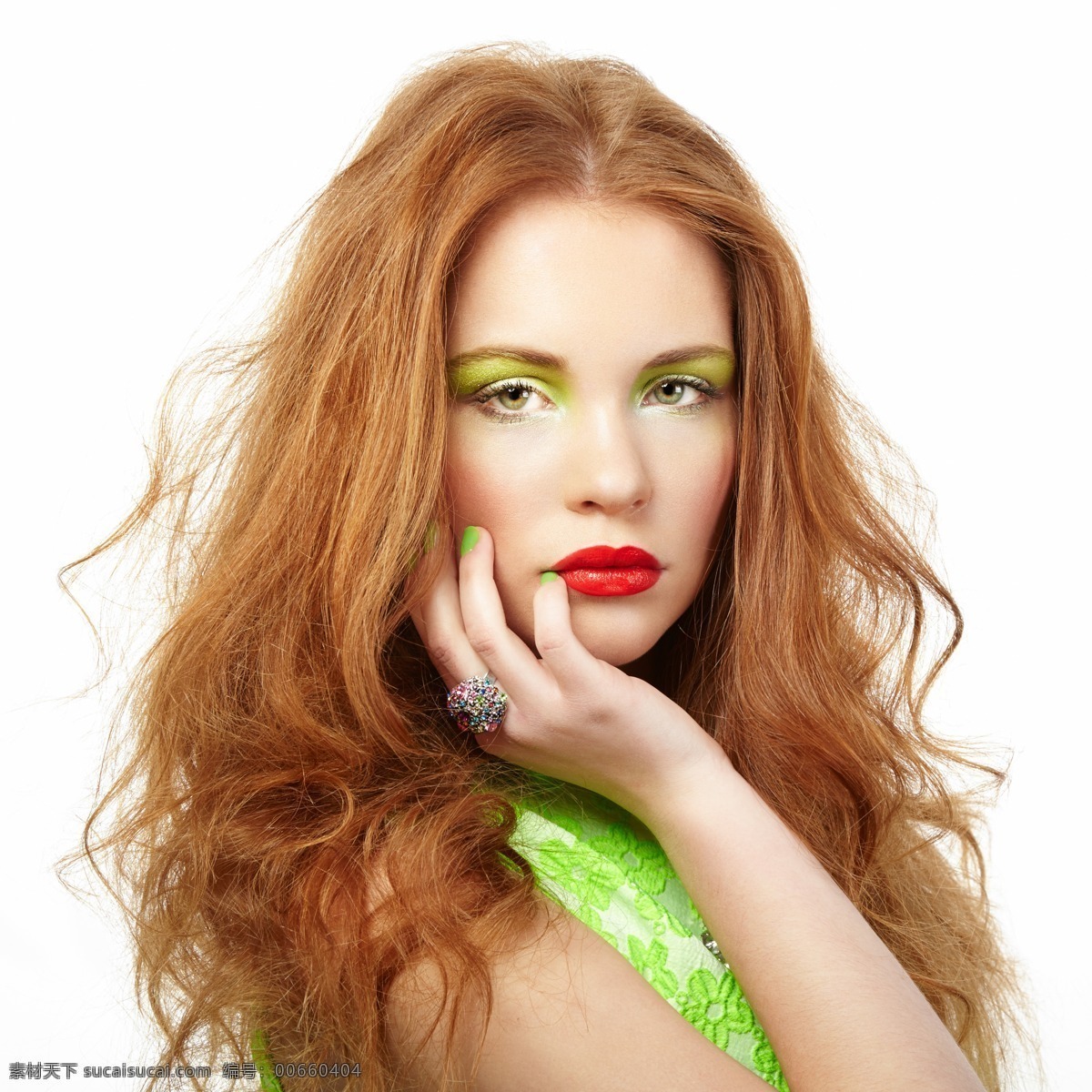 绿色 彩妆 美女图片 绿色彩妆 女人 女性 美女 人物 人物图片