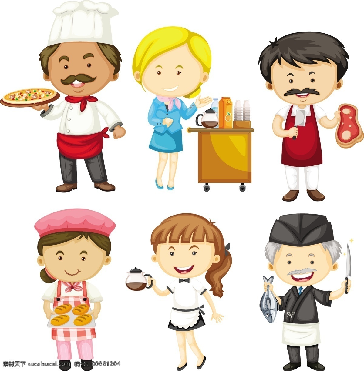 卡通厨师图片 卡通厨师 卡通餐饮人物 厨师 服务员 餐厅服务员 大厨 职业 人物素材 生活 矢量人物 餐饮人物 卡通儿童 卡通设计