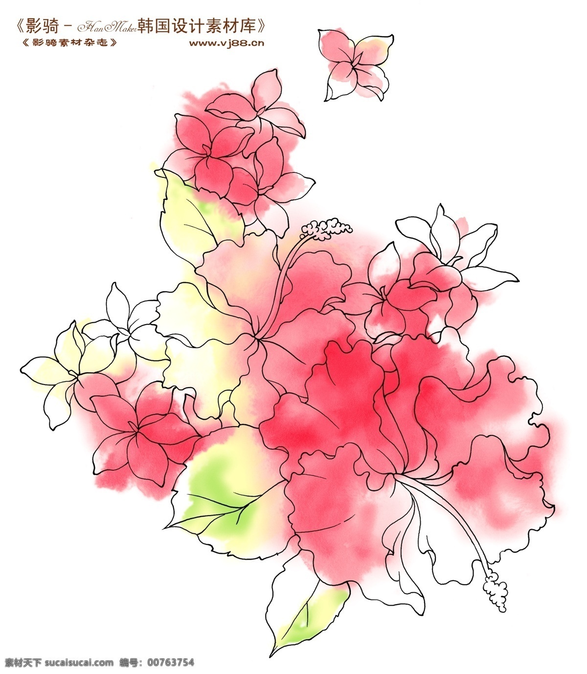 背景免费下载 hanmaker 韩国 设计素材 库 背景 底纹 花 花朵 花纹 精美 配色 艳丽 psd源文件