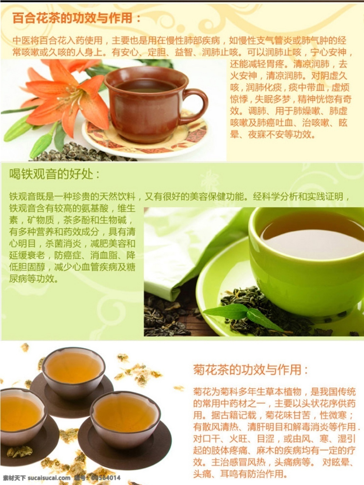 花茶 功效 百合花 菊花茶 碎花 铁观音 海报 作用 原创设计 其他原创设计