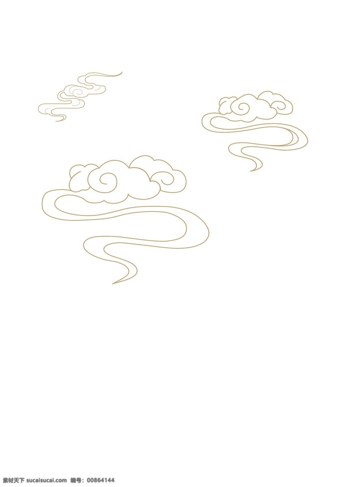 手绘 祥云 分层 中国风 可编辑 云 矢量 底纹边框 其他素材