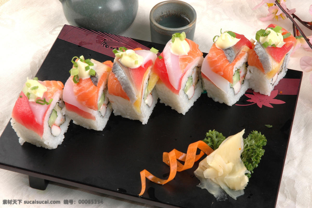 日本料理 寿司 七彩虹卷 三文鱼寿司 原创设计 其他原创设计