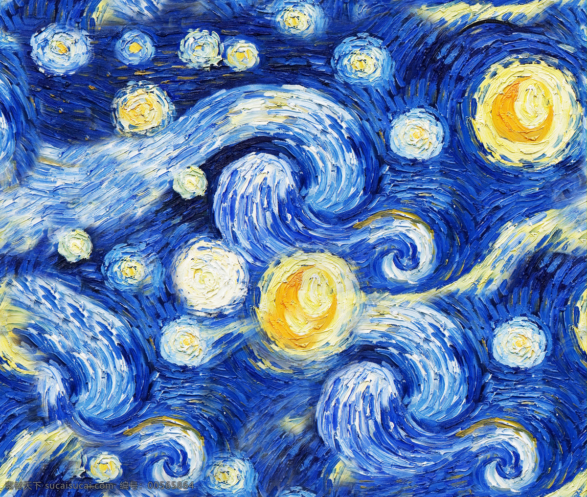 星空 蓝色 油画 抽象 生动 文化艺术 绘画书法