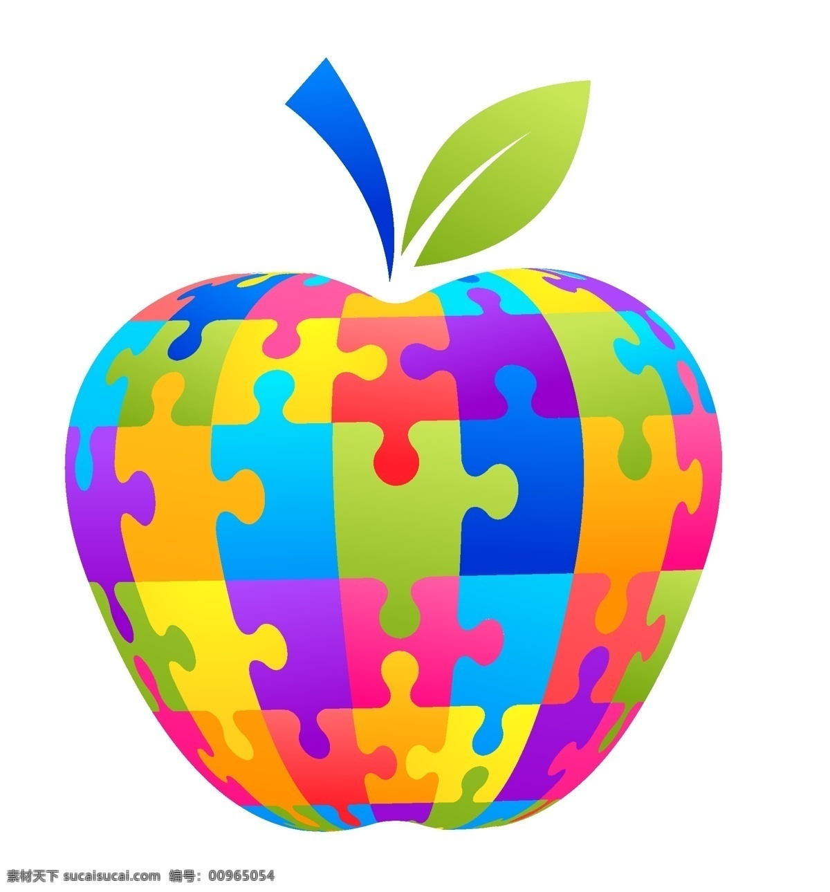 插图 拼图 苹果 苹果拼图 拼图的插图 游戏 插画 矢量 苹果绿 苹果树的例子 说明 抽象 丰富多彩 矢量图 其他矢量图