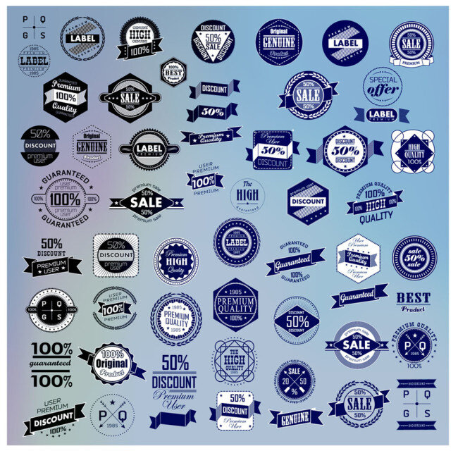 蓝色标签设计 蓝色 标签 标签设计 创意标签 矢量 标签素材 图标 促销标签 圆形标签