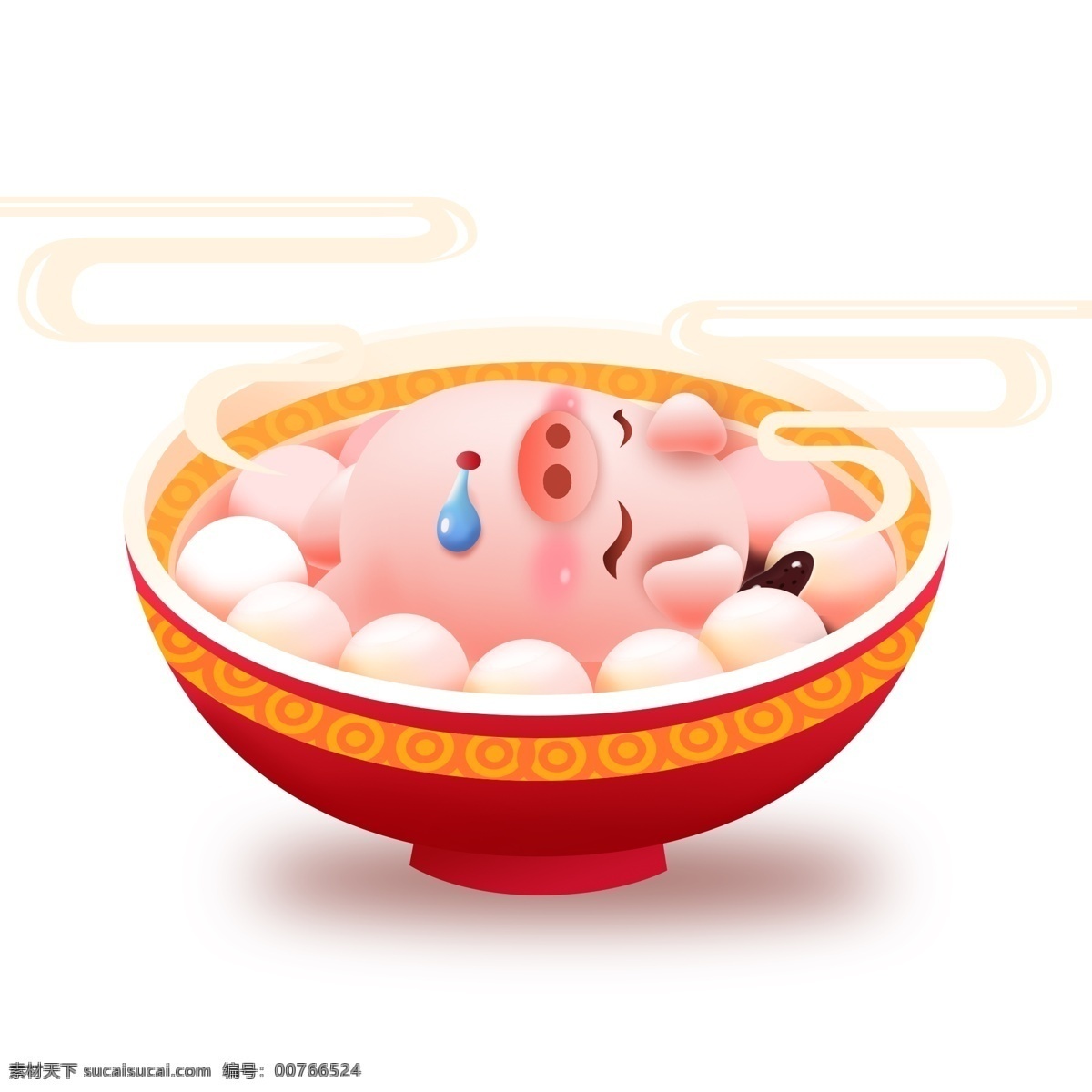 春节 新年 生肖 猪 卡通 矢量 汤圆 过年 新年快乐 立体 卡通猪 猪年快乐 2019 可爱猪