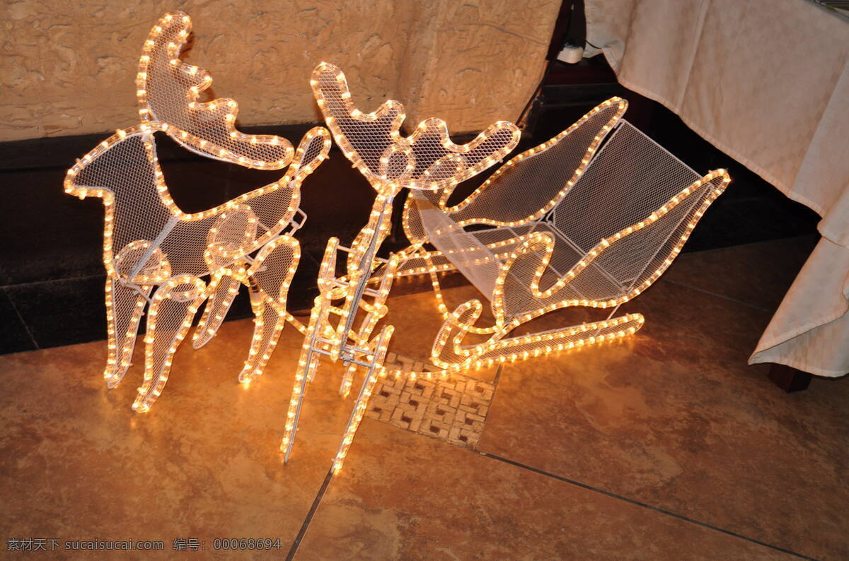 圣诞麋鹿 圣诞 麋鹿 灯光 节日庆祝 文化艺术