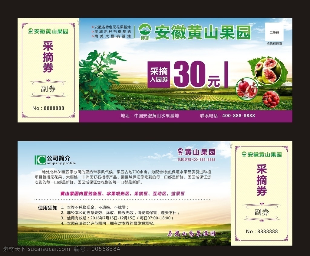 入园券 果园 无花果 樱桃 水果 入场券 水果入园券 葡萄园 优惠券 现金券 代金券 果园代金券 旅游券 观光券 果园门票 门票 采摘园 采摘券 名片卡片