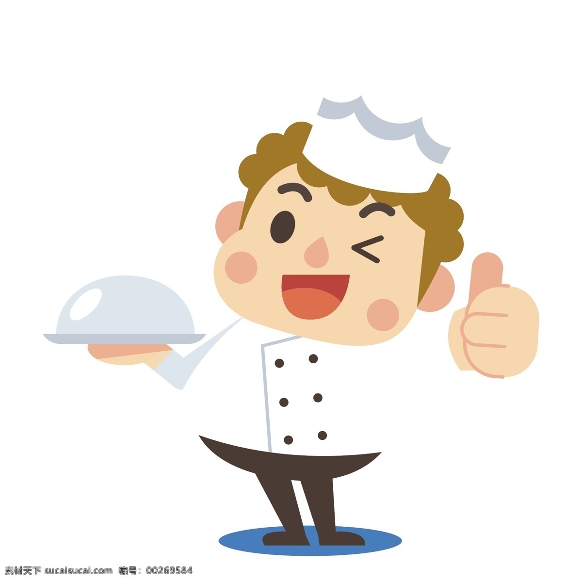 竖 大拇指 可爱 厨师 矢量 手势 白色 白色制服 胖胖的 胖胖的厨师 可爱的厨师 卡通 卡通的厨师 餐饮服务员