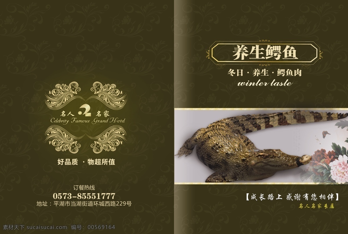 底纹 鳄鱼 封面封底设计 广告设计模板 画册设计 酒店 酒店宣传册 养生 文化 源文件 其他画册封面