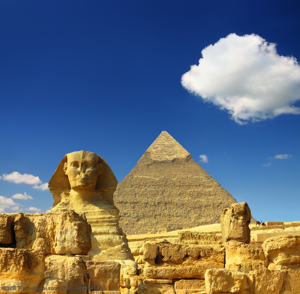 金字塔 埃及金字塔 沙漠 狮身人面像 蓝天 白云 古迹 人类文明 古埃及 建筑园林 建筑摄影